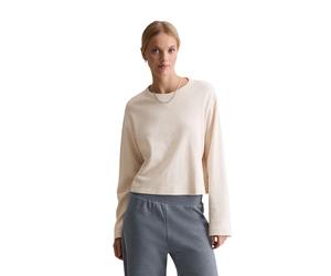 Langarmshirt MARC O'POLO DENIM "aus Heavy Jersey", Damen, Gr. L, desert melange, Obermaterial: 100% Baumwolle, unifarben, Basic, relaxed fit, Rundhals, normaler Saum, Shirts Langarmshirt (21401901-L) 