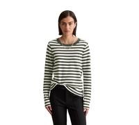 Langarmshirt MARC O'POLO DENIM "aus Heavy Slub Jersey", Damen, Gr. S, grün (dunkelgrün), Obermaterial: 100% Baumwolle, gestreift, Basic, regular fit, normaler Saum, Shirts Langarmshirt (20088750-S) du