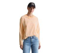 Langarmshirt MARC O'POLO DENIM "aus Heavy Slub Jersey", Damen, Gr. XS, light orange, Obermaterial: 100% Baumwolle, gestreift, Basic, relaxed fit, Rundhals, normaler Saum, Shirts Langarmshirt (74465604