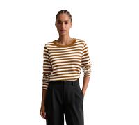 Langarmshirt MARC O'POLO DENIM "aus Heavy Slub Jersey", Damen, Gr. XXL, braun (medium braun), Obermaterial: 100% Baumwolle, gestreift, regular fit, normaler Saum, Shirts Langarmshirt (35313640-XXL) me