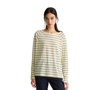 Langarmshirt MARC O'POLO DENIM "aus Loose Knit Jersey", Damen, Gr. L, beige (light gelb), Obermaterial: 100% Baumwolle, gestreift, Basic, relaxed fit, Rundhals, normaler Saum, Shirts Langarmshirt (125
