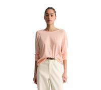 Langarmshirt MARC O'POLO DENIM "aus Loose Knit Jersey", Damen, Gr. S, rosa (light pink), Obermaterial: 100% Baumwolle, gestreift, Basic, relaxed fit, Rundhals, normaler Saum, Shirts Langarmshirt (7484