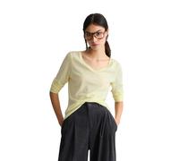 Langarmshirt MARC O'POLO DENIM "aus Loose Knit Jersey", Damen, Gr. XS, gelb (butter gelb), Obermaterial: 100% Baumwolle, unifarben, Basic, slim fit, V-Ausschnitt, normaler Saum, Shirts Langarmshirt (9
