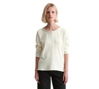 Langarmshirt MARC O'POLO DENIM "aus Organic Cotton", Damen, Gr. M, weiß (silky weiß), Obermaterial: 100% Baumwolle, unifarben, Basic, relaxed fit, Serafino, Shirts Langarmshirt (60771129-M) silky weiß