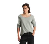 Langarmshirt MARC O'POLO DENIM "aus Organic Cotton", Damen, Gr. XL, grau (stone melange), Obermaterial: 100% Baumwolle, unifarben, regular fit, Rundhals, Rollkante, Shirts Langarmshirt (20034236-XL) s
