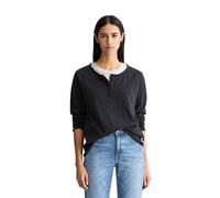 Langarmshirt MARC O'POLO DENIM "aus Organic Cotton", Damen, Gr. XXS, schwarz (blau depths), Obermaterial: 100% Baumwolle, unifarben, Basic, relaxed fit, Serafino, Shirts Langarmshirt (34506757-XXS) bl