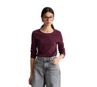 Langarmshirt MARC O'POLO DENIM "aus reiner Bio-Baumwolle", Damen, Gr. XL, lila (mahagony jam), Obermaterial: 100% Baumwolle, unifarben, Basic, slim fit, Rundhals, Shirts Langarmshirt (70767557-XL) mah