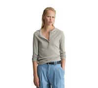 Langarmshirt MARC O'POLO DENIM "aus reiner Bio-Baumwolle", Damen, Gr. XL, stone melange, Obermaterial: 100% Baumwolle, unifarben, Basic, slim fit, Shirts Langarmshirt (75636359-XL) stone melange