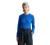 Langarmshirt MARC O'POLO DENIM "aus softem Bio-Baumwolle-Modal-Stretch-Jersey", Damen, Gr. L, pale cobalt, Obermaterial: 50% Baumwolle, 47% Modal, 3% Elasthan, unifarben, Basic, slim fit, Rundhals, Zi