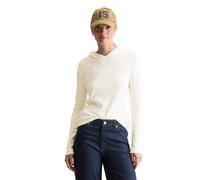 Langarmshirt MARC O'POLO DENIM "aus softem Bio-Baumwolle-Modal-Stretch-Jersey", Damen, Gr. L, weiß (silky weiß), Obermaterial: 50% Baumwolle, 47% Modal, 3% Elasthan, unifarben, Basic, slim fit, Zierbü