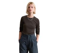 Langarmshirt MARC O'POLO DENIM "aus softem Bio-Baumwolle-Modal-Stretch-Jersey", Damen, Gr. XL, schwarz espresso, Obermaterial: 50% Baumwolle, 47% Modal, 3% Elasthan, unifarben, Basic, slim fit, Rundha