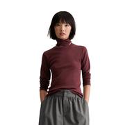 Langarmshirt MARC O'POLO DENIM "aus softem Ripp-Jersey", Damen, Gr. L, schwarz maroon, Obermaterial: 96% Baumwolle, 4% Elasthan, unifarben, slim fit, normaler Saum, Shirts Langarmshirt (51770537-L) sc