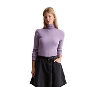Langarmshirt MARC O'POLO DENIM "aus softem Ripp-Jersey", Damen, Gr. M, lila (lumi lila), Obermaterial: 96% Baumwolle, 4% Elasthan, unifarben, Basic, slim fit, normaler Saum, Shirts Langarmshirt (77841