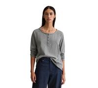 Langarmshirt MARC O'POLO DENIM "aus weichem Slub Heavy Jersey", Damen, Gr. XS, asphalt melange, Obermaterial: 100% Baumwolle, unifarben, Basic, relaxed fit, Serafino, Shirts Langarmshirt (32943123-XS)