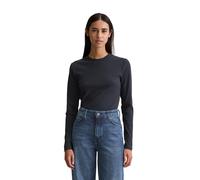 Marc O'Polo Denim Langarmshirt Slim Fit aus Baumwoll-Mix, gerippt, Damen, Blau, M