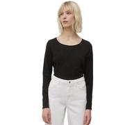 Marc O'Polo Damen B41238552493 Longsleeve Aus Bio-Baumwolle, Langarmshirt Mit Rundhalsausschnitt, Softes Damenshirt Lässigem Look, Schwarz, S EU
