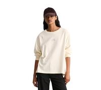 Langarmshirt MARC O'POLO DENIM "mit Streifen-Prints am Ärmel", Damen, Gr. XS, braun (espresso braun), Obermaterial: 100% Baumwolle, unifarben, Basic, relaxed fit, Rundhals, normaler Saum, Shirts Langa
