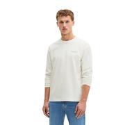 Langarmshirt MARC O'POLO "Heavy Jersey mit Rückenprint", Herren, Gr. XXL, silky weiß, Obermaterial: 100% Baumwolle, unifarben, Basic, relaxed fit, Rundhals, Shirts Langarmshirt (21433668-XXL) silky we