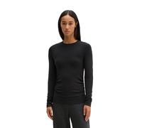 Langarmshirt MARC O'POLO "mit gerafften Seitennähten", Damen, Gr. XL, schwarz, Obermaterial: 46% Modal, 46% Baumwolle, 8% Elasthan, unifarben, Basic, slim fit, Rundhals, normaler Saum, Shirts Langarms
