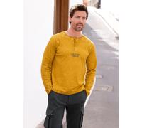 Langarmshirt MARCO DONATI "Langarm-Shirt", Herren, Gr. 52/54, gelb (ocker), 100% Baumwolle, gemustert, Rundhals, Shirts Langarmshirt (86253415-52) ocker