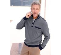 Langarmshirt MARCO DONATI "Langarm-Shirt", Herren, Gr. 56/58, marine, steingrau, meliert, 100% Baumwolle, meliert, Shirts Langarmshirt (70690041-56) marine, steingrau, meliert