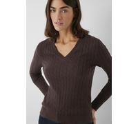 Langarmshirt MAVI "V-NECK SWEATER", Damen, Gr. XS, braun (coffee bean), 49% Viskose, 31% Polyester, 20% Polyamid, unifarben, slim fit normal, V-Ausschnitt, Shirts Langarmshirt, Pullover Feinstrick (64