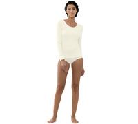 Langarmshirt MEY "Emotion", Damen, Gr. 36, beige (champagner), Feinripp, Obermaterial: 50% Viskose, 46% Polyamid, 4% Elasthan, figurbetont hüftbedeckend, Rundhals, Shirts Langarmshirt, Fließende Quali