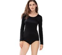 Langarmshirt MEY "Emotion", Damen, Gr. 36, schwarz, Feinripp, Obermaterial: 50% Viskose, 46% Polyamid, 4% Elasthan, figurbetont hüftbedeckend, Rundhals, Shirts Langarmshirt, Fließende Qualität (706377