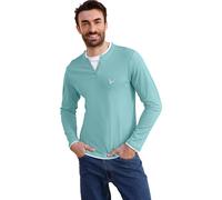Langarmshirt mint + hellgrau 56/58 Baumwolle