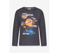 Langarmshirt mit 3D-Weltall-Dino Print Jungen SALT AND PEPPER grau Gr. 92/98