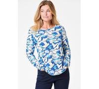 Langarmshirt mit auffälligem Muster blau 40