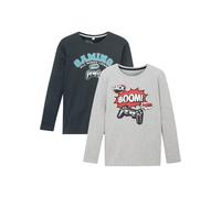 Langarmshirt mit Bio-Baumwolle (2er-Pack) 128/134