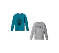 Langarmshirt mit Bio-Baumwolle (2er-Pack) 152/158