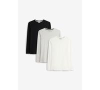 Langarmshirt mit Bio Baumwolle (3er-Pack) 176/182