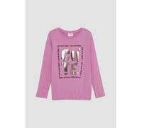 Langarmshirt mit Foil-Print und Gummibund 104/110 Rosa 2156125.4446.104_110