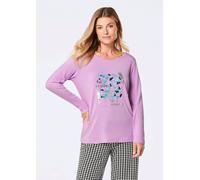 Print-Shirt GOLDNER "Shirt", Damen, Gr. 40, lila (flieder, gemustert), Obermaterial: 95% Viskose CV. 5% Elasthan EL., Basic, Tubular, Shirts, strechbequemer Viskosejersey (75699706-40) flieder, gemust