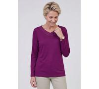 Langarmshirt mit glitzerndem V-Ausschnitt lila 50