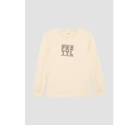 Langarmshirt mit gummiertem Frontprint 134/140 Beige 2153212.0805.134_140