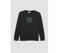 Langarmshirt mit gummiertem Frontprint 158/164 schwarz 2153212.9999.158_164