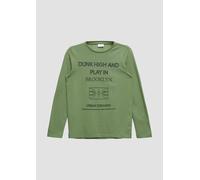 Langarmshirt mit gummiertem Frontprint M Grün 2150157.7372.M