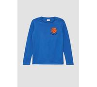 Langarmshirt mit gummiertem Print XL blau 2150150.5520.XL