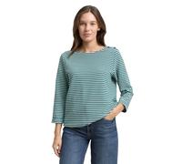 Tom Tailor Langarmshirt Damen Regular Stripe – Single Jersey, gestreift, mint, Gr. S