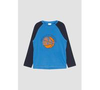 s.Oliver Jungen 2150273 Raglanshirt mit Frontprint, 5952 Blau, 104/110