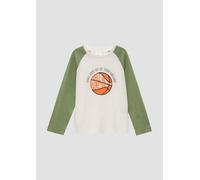 Langarmshirt mit Kontrastärmeln und Front-Print 104/110 Grün 2150273.7372.104_110