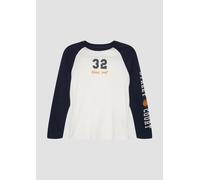 Langarmshirt mit Kontrastärmeln und Print S blau 2150168.5952.S