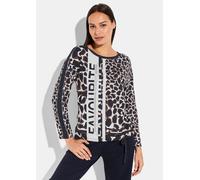 Langarmshirt mit Leo Print blau 48