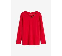 Langarmshirt BONPRIX, Damen, Gr. 56/58 (XXXL), rot, Obermaterial: 95% Baumwolle, 5% Elasthan, bequem, Shirts Langarmshirt, bequeme Passform, Langarm-Design, mit Ösen-Details (75975329-56) rot