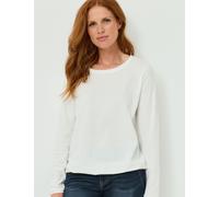 Langarmshirt mit Struktur-Streifen, off-white, Größe 46, Jeans Fritz