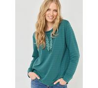 Langarmshirt mit Strukturstreifen, grün , Größe 34, Jeans Fritz