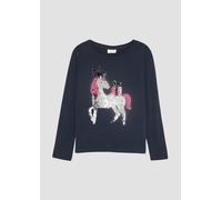 Langarmshirt mit Weihnachtsmotiv aus Wendepailletten 116/122 blau 2156139.5952.116_122